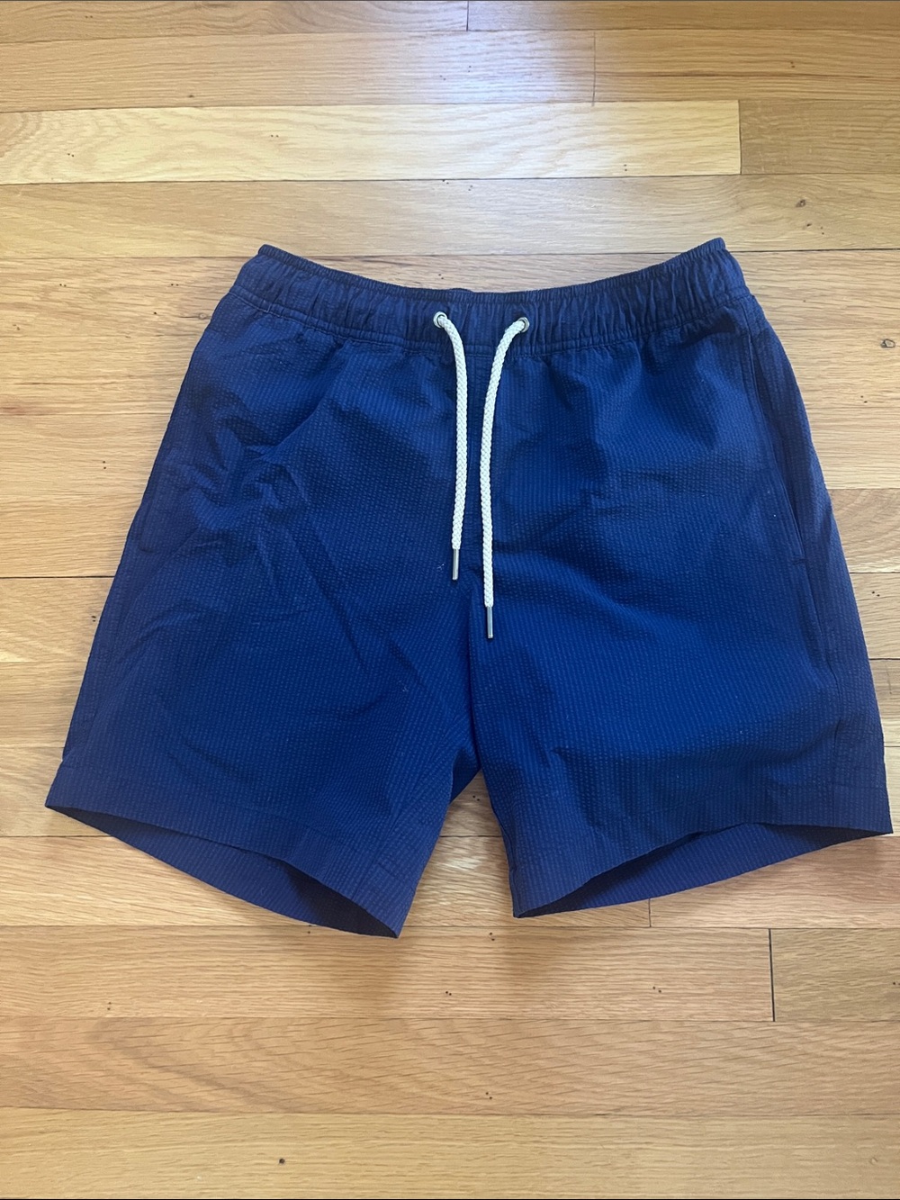 Fair Harbor Men's Navy Swim Hybrids with White Drawstring
